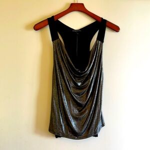 Silver layered tank rock and republic small back zipper black